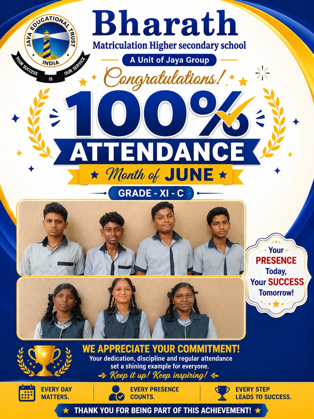 Flawless Attendance Ceremony - Punctual Learners