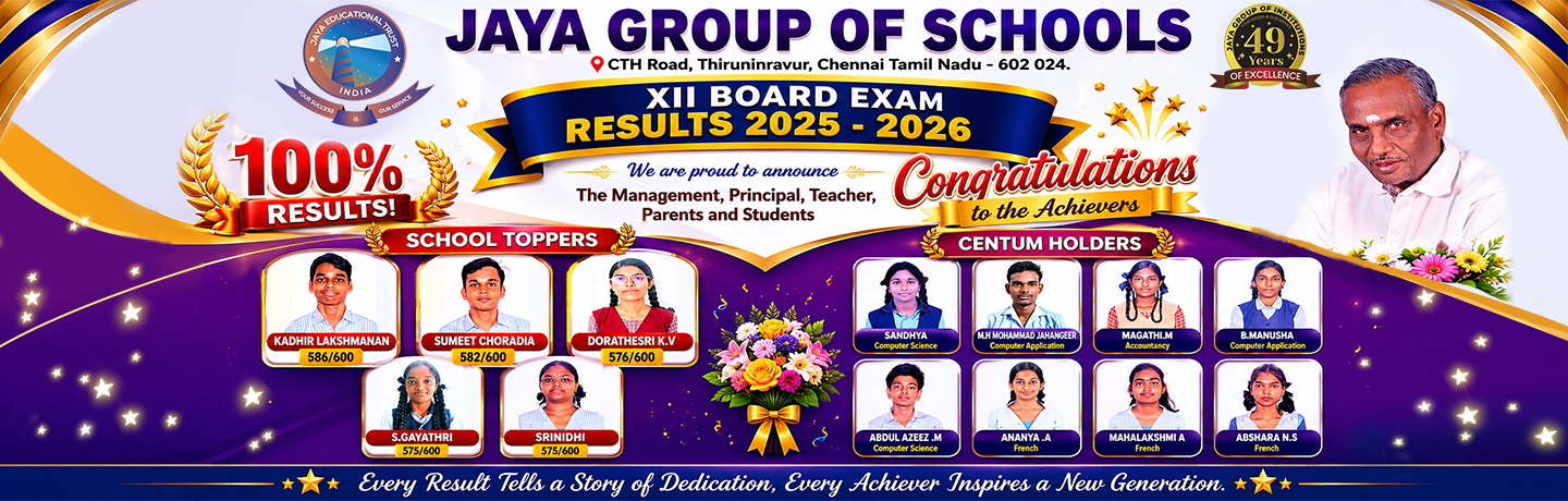 Jaya Group of Schools Banner